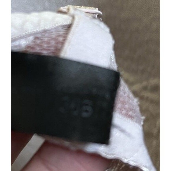 Mauve Lace Bra Beige Underwire Lacey Padded Cup Womens Size 36B - Picture 3 of 3